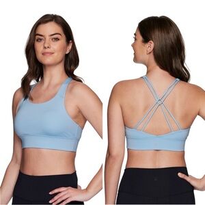 RBX Prime Strappy Back Bra Blue SZ M